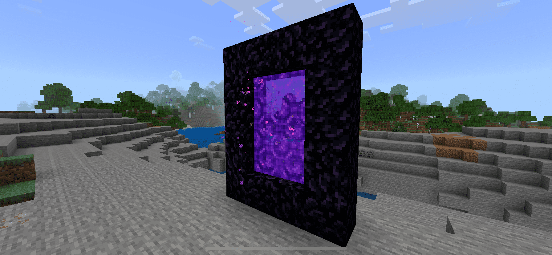 Постройка портала из обсидиана