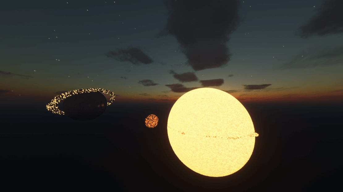 Сатурн и солнце